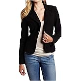 A. Byer Women's Long Sleeve Button Welt Jacket Blazer, New Black, Large
