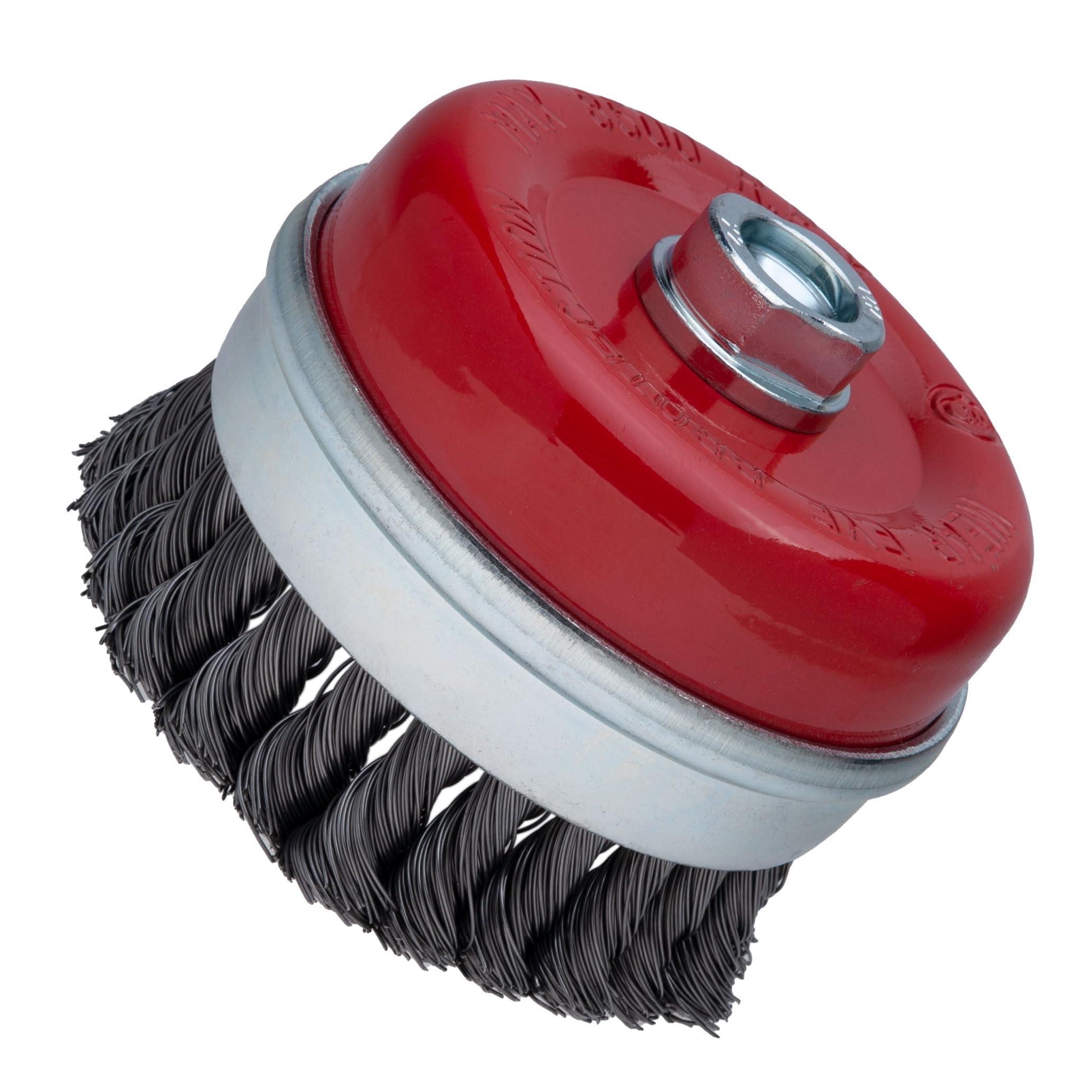 100mm Wire Brush for Angle Grinder, Hard Twisted Wire Brush Wheel for Heavy-duty Cleaning Applications, Wired Cup Brush with M14 Lockin Nut