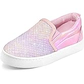 K KomForme Toddler Girls Boys Shoes Little Kids Slip on Canvas Sneakers for Running/Walking