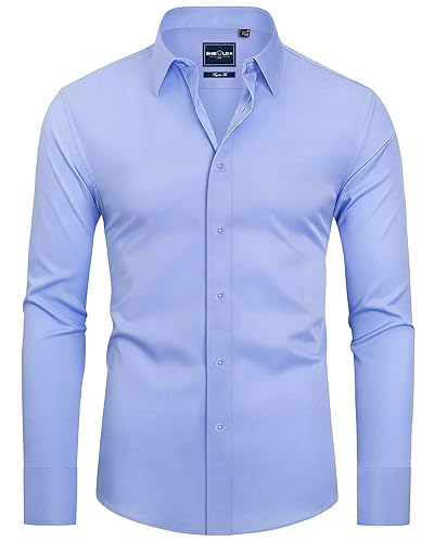 Alimens & Gentle Men's Light Blue Dress Shirt Slim Fit Long Sleeve Stain  Shield Button Down Shirts Prom Wedding L in Saudi Arabia | Whizz  121177981011