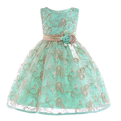 green party dress for baby girl