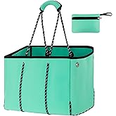 Hirooms Neoprene Bag Large Multipurpose Beach Bag Neoprene Tote Bag Stylish Gym Women Shoulder Bag With Small Purse