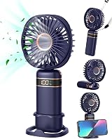 FAPPEN Mini Handheld Fan Rechargeable 5 Speed Folding Portable USB Fan Deep Blue