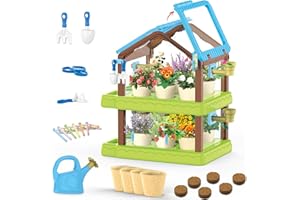 Mostop Kids Gardening Kit Greenhouse Growing Terrarium Kit, Kids Plant Growing kit, Kids Gardening Set with Garden Tools, Wat