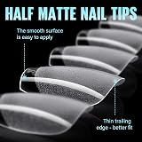 TOMICCA Coffin Short Nail Tips 192Pcs 12 Sizes Half Matte Full Cover Clear view 4