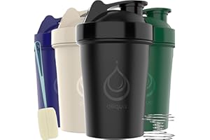 diliqua -4 PACK- 20 oz Shaker Bottles for Protein Mixes | BPA-Free & Dishwasher Safe | 4 small protein shaker bottle | Shaker Cups for protein shakes | Blender Shaker Bottle Pack