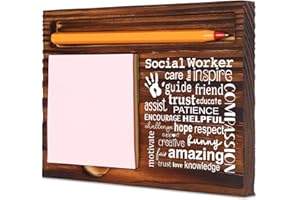 TRCENDE Thank You Social Worker Gifts for Women Men, Appreciation Gift for Social Worker, Birthday Christmas Retirement Graduation Gifts for Social Workers,Retro Self-Stick Note Pad Holders XB467