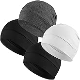 Headshion Cotton Skull Caps for Men Women,2-Pack Lightweight Beanie Sleep Hats Breathable Helmet Liner