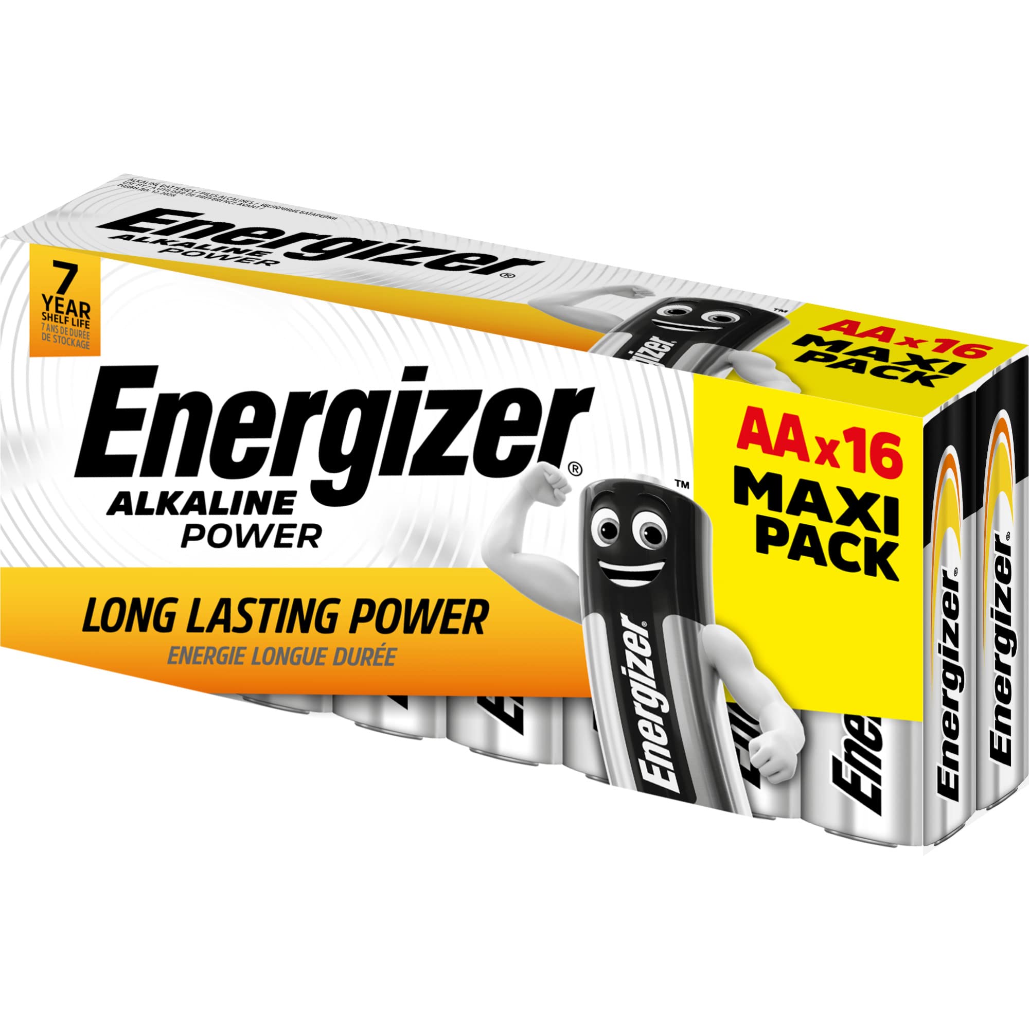 Energizer AA Batteries, Alkaline Power Double A Batteries, 16 Pack