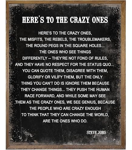 Amazon.com: Here's to the Crazy Ones Quote- Motivational Wall Art