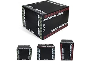 WF Athletic Supply 3 in 1 Foam Plyometric Jump Box, Soft Plyo Box for Home Gym, Jumping Trainer, Ideal for Step Up Workout & Box Jump Exercise, Size Including 20 Inch 24 Inch 30 Inch