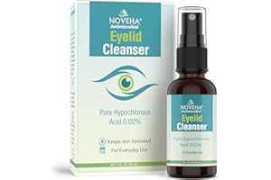 NOVEHA Eyelid Cleanser | Stye Eye Treatment | Eye Lid Cleaning | Dry Relief | Fast Acting Soothing Cleansing Formula | Pure and Gentle Lash Hypochlorous Acid Eyelid Spray (1oz - 1 Pack)