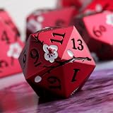 DNDND Matt Red DND Metal Dice 7 Pcs Gift Case Flower D&D Set view 2