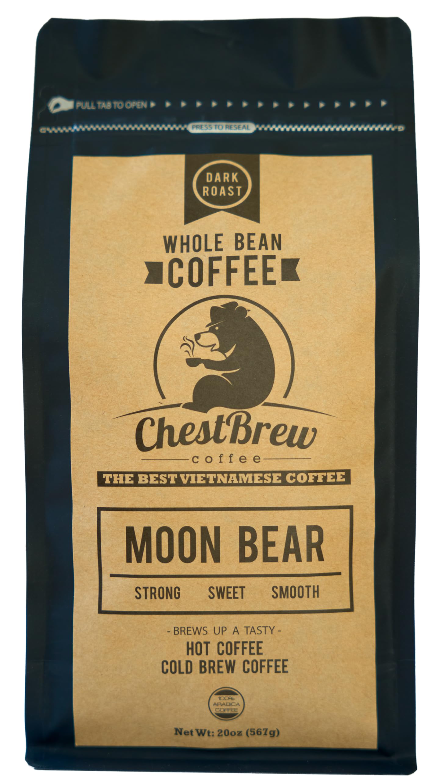 Chestbrew Whole Bean Coffee. Strong Dark Roast