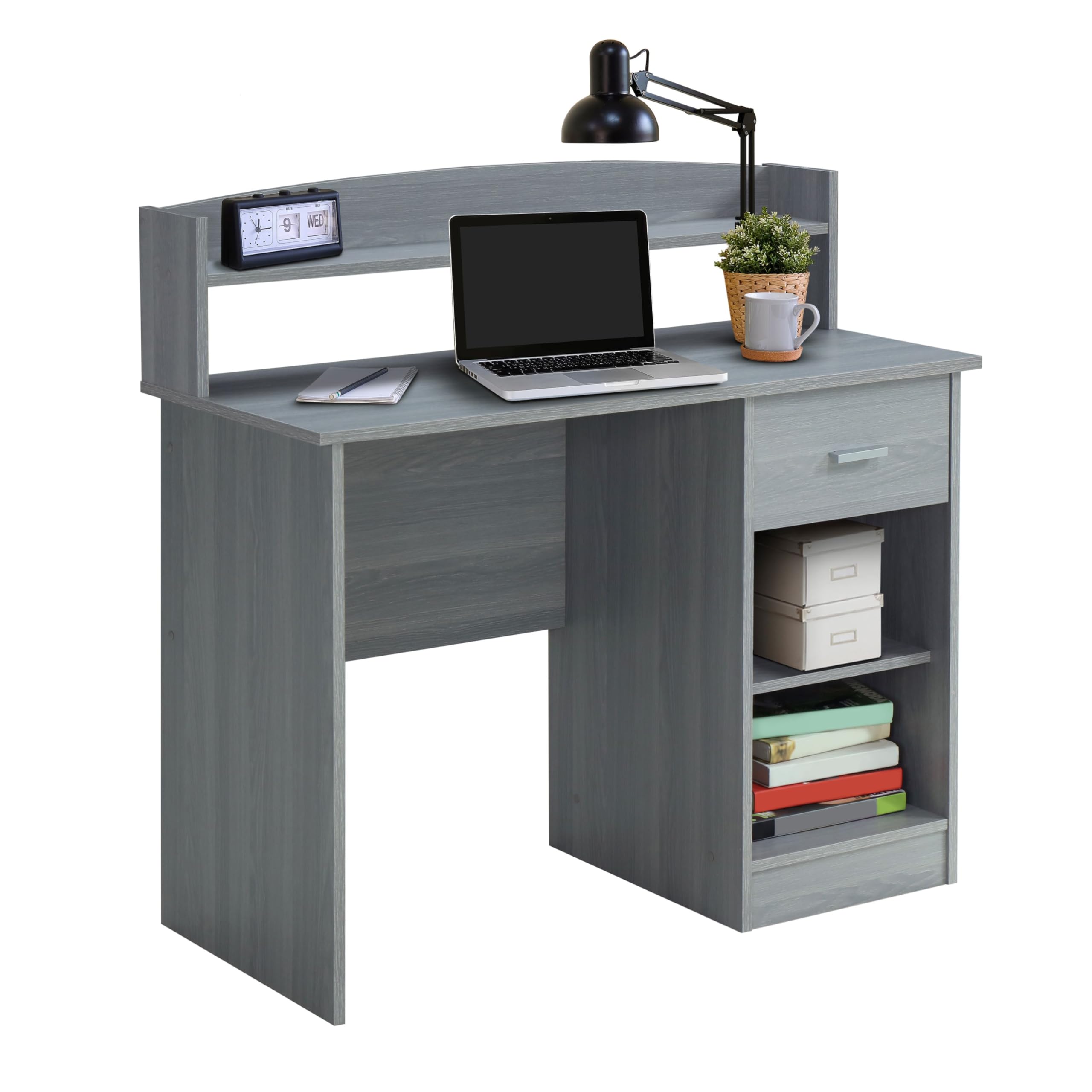 Photo 1 of **used misssing parts****Techni Mobili Modern Office Hutch Writing Desk, Grey