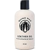 Rhino Wax - Leather Oil 8 oz - Effectively Moisturizes and Revitalizes Leathers Fibers - Prevents Cracking and Stiffness - Use on Boots, Shoes and Accessories - Natural Ingredients - Made in The USA