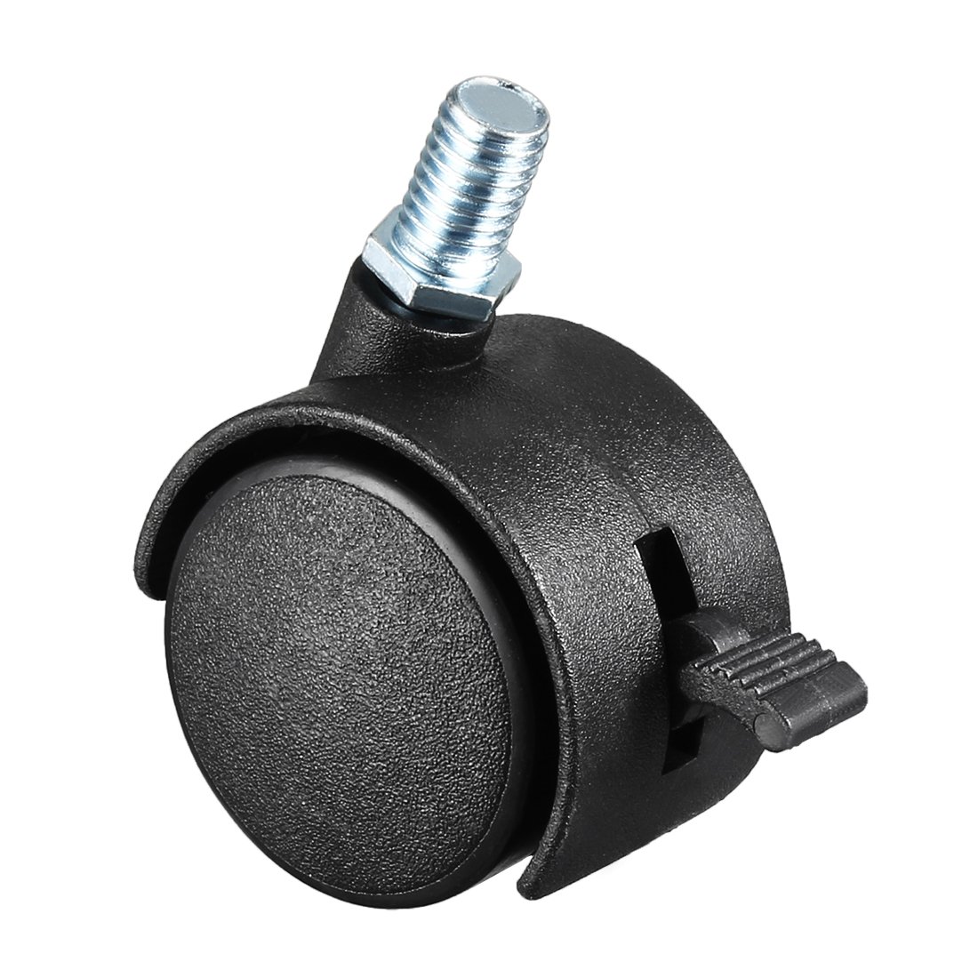uxcell 1.5 Inch Swivel Caster Wheels Nylon 360 Degree Threaded Stem Caster Wheel with Brake, M8 x 13mm, 33lb Capacity