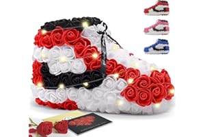 BIMZUC Gifts for Men Him Boyfriend, Unique Handmade Rose Shoe Valentines Day Gifts for Him Her, Red Gifts for Women Men, Romantic Present Birthday Day Gifts for Sneakerheads Girlfriend Kids