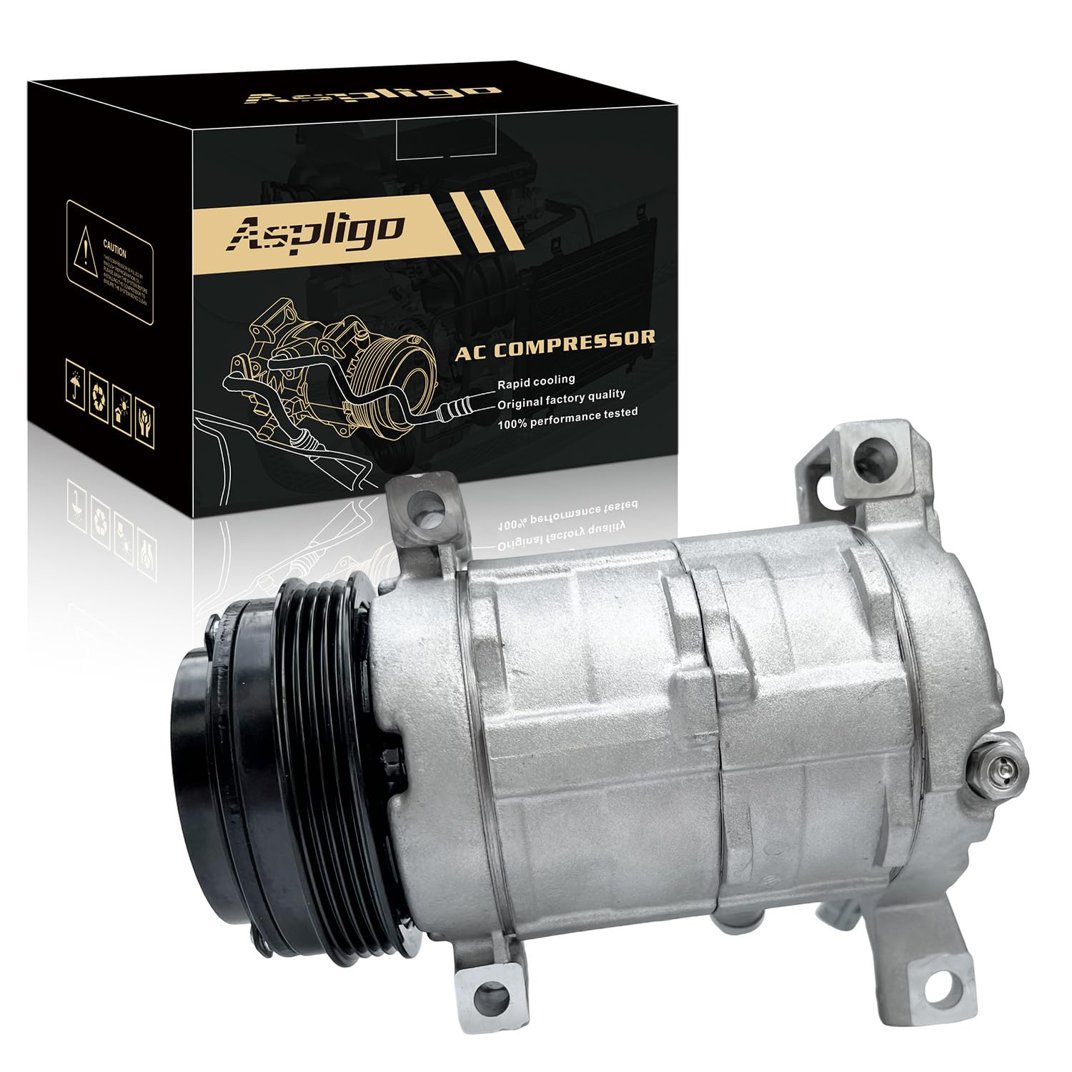 Photo 1 of Aspligo Air Conditioner AC Compressor for Cadillac Escalade 2002-2014, for Chevy Silverado 1500 2500 3500 Suburban 1500 2500 Tahoe Avalanche GMC Sierra Yukon XL 1500 2500 3500, Replaces 10364873