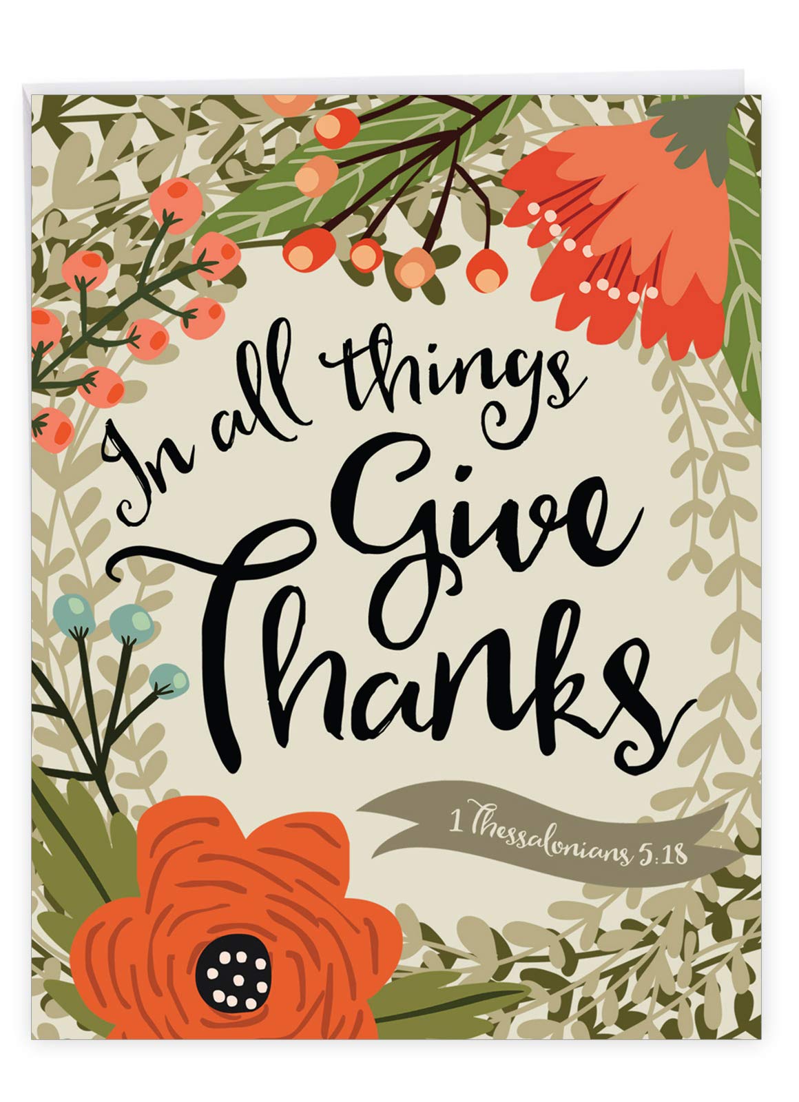 J6634ATYG Jumbo Thank You Card: Blessings With Envelope (Extra Large Version: 8.5'' x 11'')