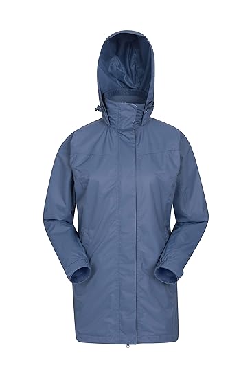 Mountain Warehouse Guelder Lange Damen-Frühlingjacke - wasserfest, leger, Regenmantel mit Reißverschluss, versiegelte Nähte, 