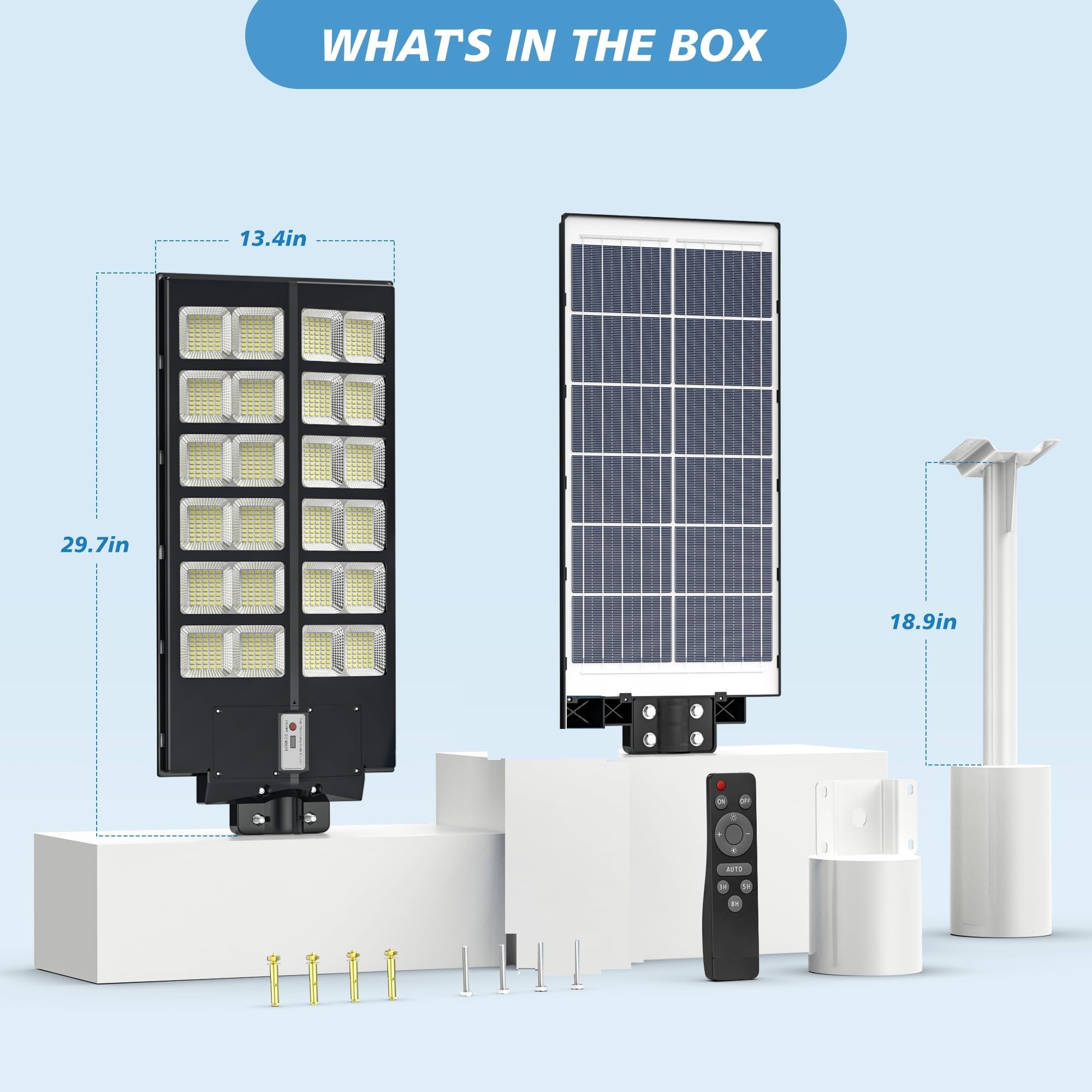 Lenlun Solarleuchten für Außen, 1000W 100000LM IP65 Wasserdicht LED Solar Solarlampen für den Garten Road mit bewegungsmelder, Dämmerungs- bis Morgengrauen für Terrasse, Parkplatz