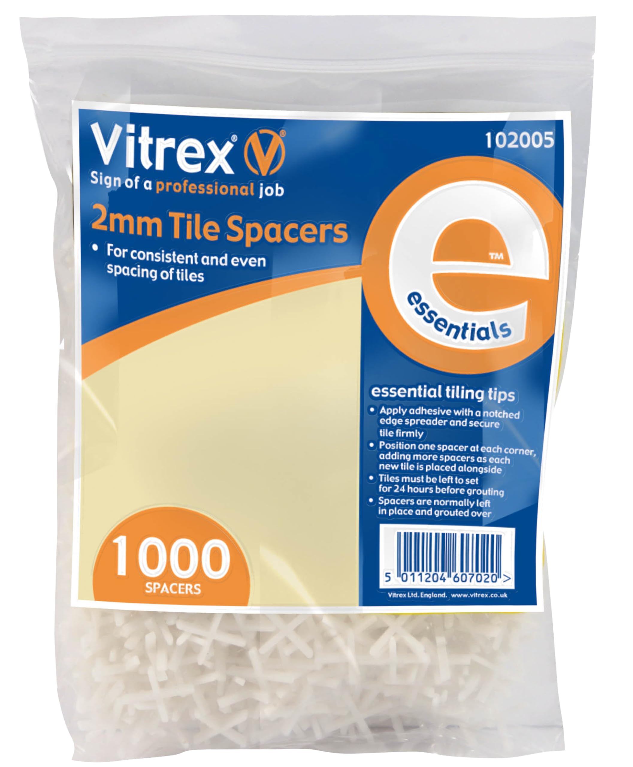 Vitrex 102005 Essential Tile Spacers 2 mm (Pack 1000)