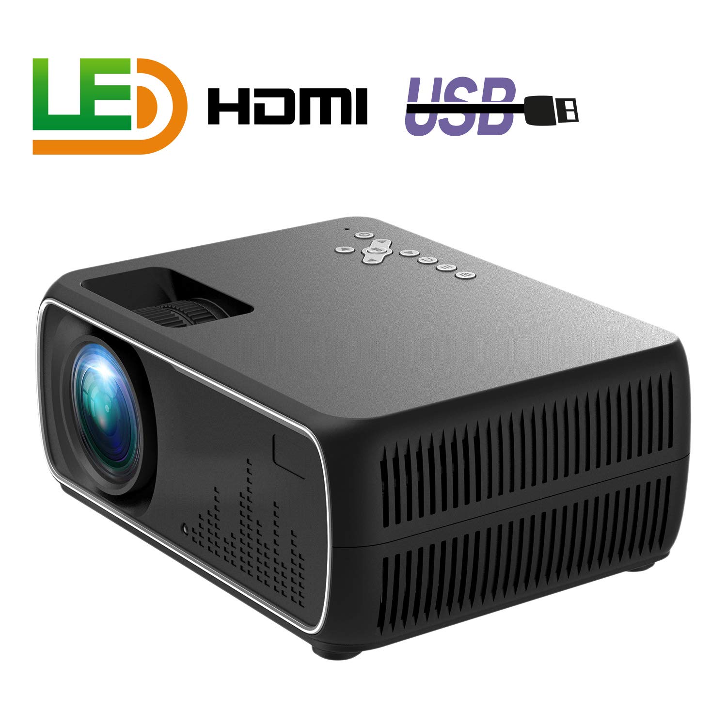 Proyección de Video, Mini proyector LED portátil 2200 lúmenes, 100 ...