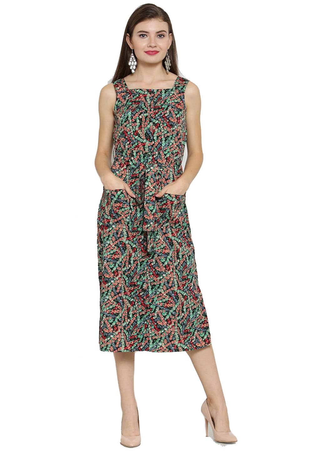 multi colored midi dress