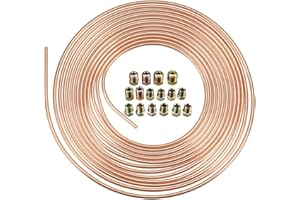 ANTFEES Brake Line Tubing Kit, Brake Pipe Fuel/Transmission Line Tubing Coil with Fittings,3/16"(4.75 mm) x 25ft