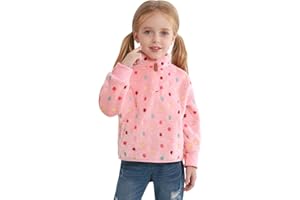 URMAGIC 3-9Y Girls Winter Casual Fleece Half Zipper Hoodie Sweatshirt Long Sleeve Stand Collar Jacket Holiday Pullover Top