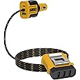 DEWALT 5-Port Front & Back Seat Mobile USB PD Car Charger, 72W Car Charger Adapter, USB Car Charger for Multiple Devices, Cigarette Lighter Adapter USB Charger with Cable for Back Seat Charging