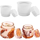 Actvty Jar Silicone Molds, Jar Resin Mold with Lids, 2 Sets of Candle Jar Molds of Different Sizes, Epoxy Resin Casting Mold