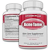 Acnetame Acne Pills- Acne Tame Supplement- Clear Skin Vitamins Pill for Oily Skin Treatment, Hormonal Blemishes, Anti Spots & Cystic Acnes Supplements for Women, Men, Teens & Adults- 60 Oral Tablets