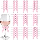 60 PCS Mini Pink Bows 2.5" Premade Pink Satin Ribbon Twist Tie Bows for Crafts Treat Bags Cake Baking Gift Wrapping Christmas Party Decoration Wedding Birthday Baby Shower Supplies
