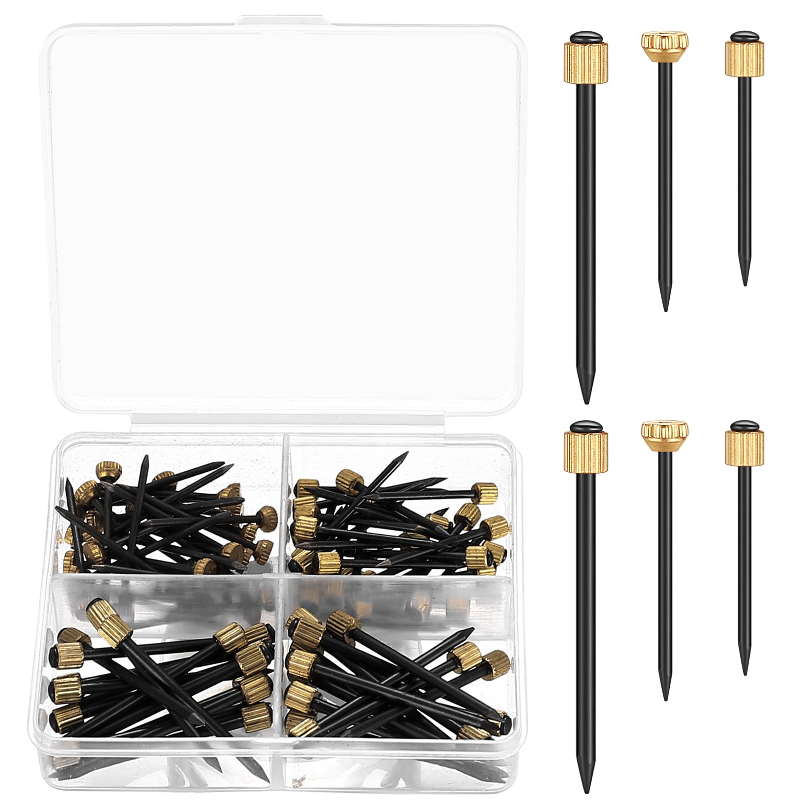 90 Pcs Brass Head Picture Nails for Walls - Wall Masonry Nails Hooks for Hanging Photo Frame Pictures