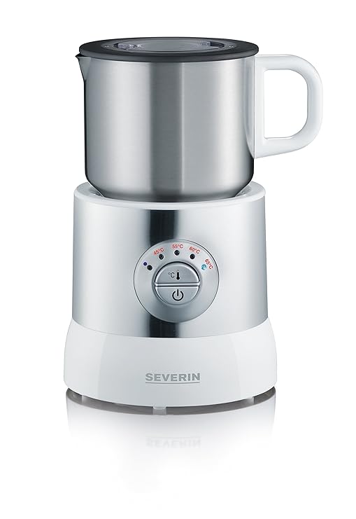 SEVERIN Milchaufschäumer, Erwärmen (Bis zu 700 ml), Aufschäumen (Bis zu 350 ml), Induktion, SM 9685, Weiß