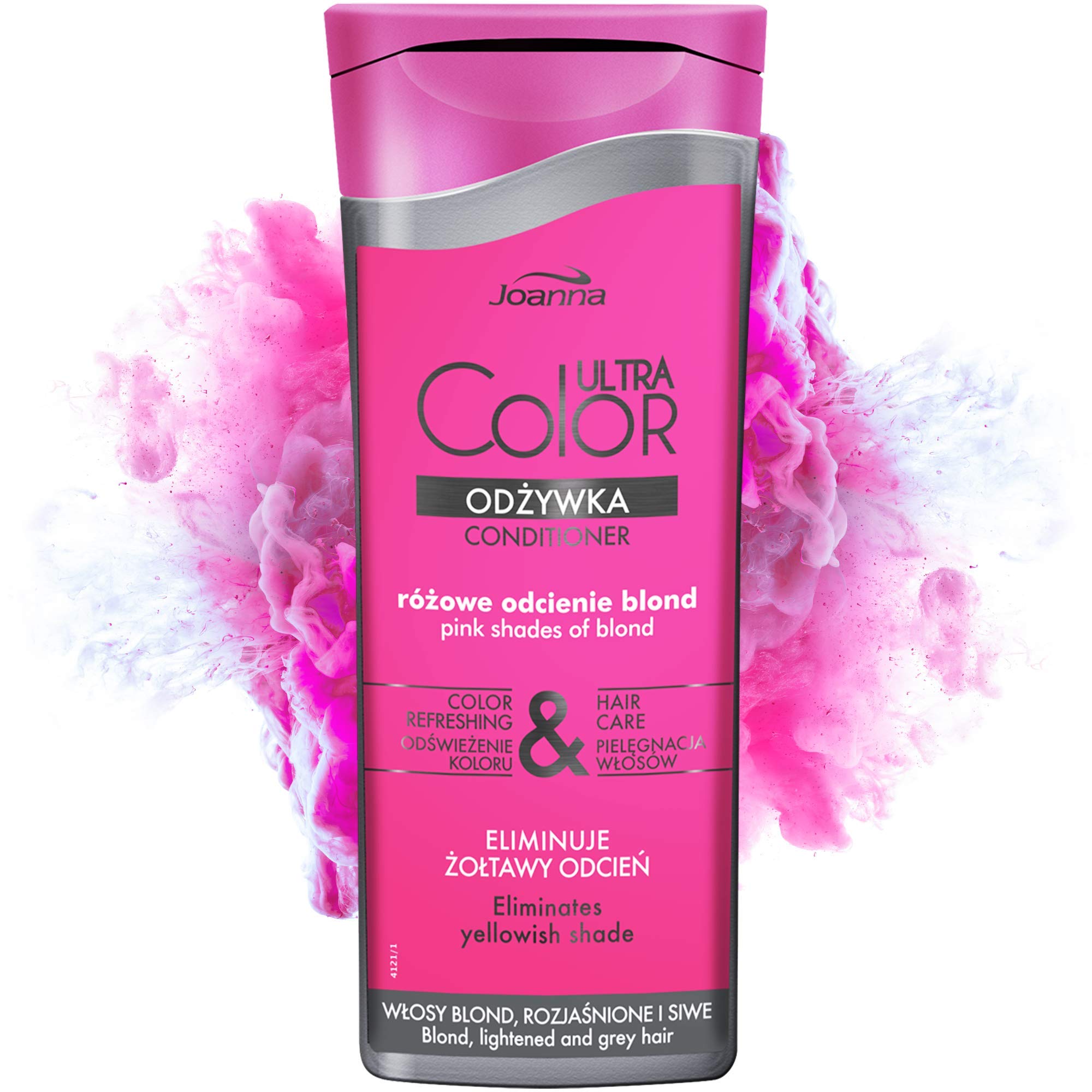 Joanna Ultra Color - Conditioner For Pink Shades Of Blond - Colour Refreshing & Hair Care - Moisturising Ingredients - Prevent Frizz - Ideal For Cool Shades - Neutralises The Yellowish Hue - 200 g
