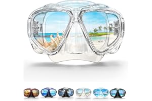 COPOZZ Adult Scuba Mask, Dive Mask Anti Fog Snorkeling Scuba Diving Glasses, Great Seal Free Diving Tempered Glass Mask Goggles