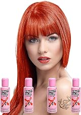 Crazy Color Set 4 Coral Red 100 ml Hair Dye 57 Coral Red Crazy Color