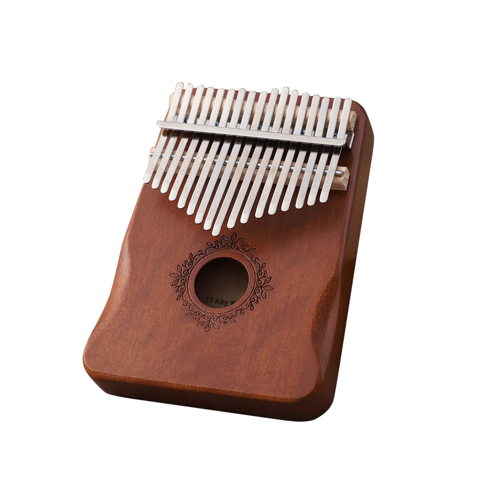 17 Keys Kalimba Thumb Piano, Ergonomic Portable Finger Piano, Retro Style Mbira Finger Piano with Study Instruction and Tune Hammer, Gifts for Music Beginners Lovers Players
