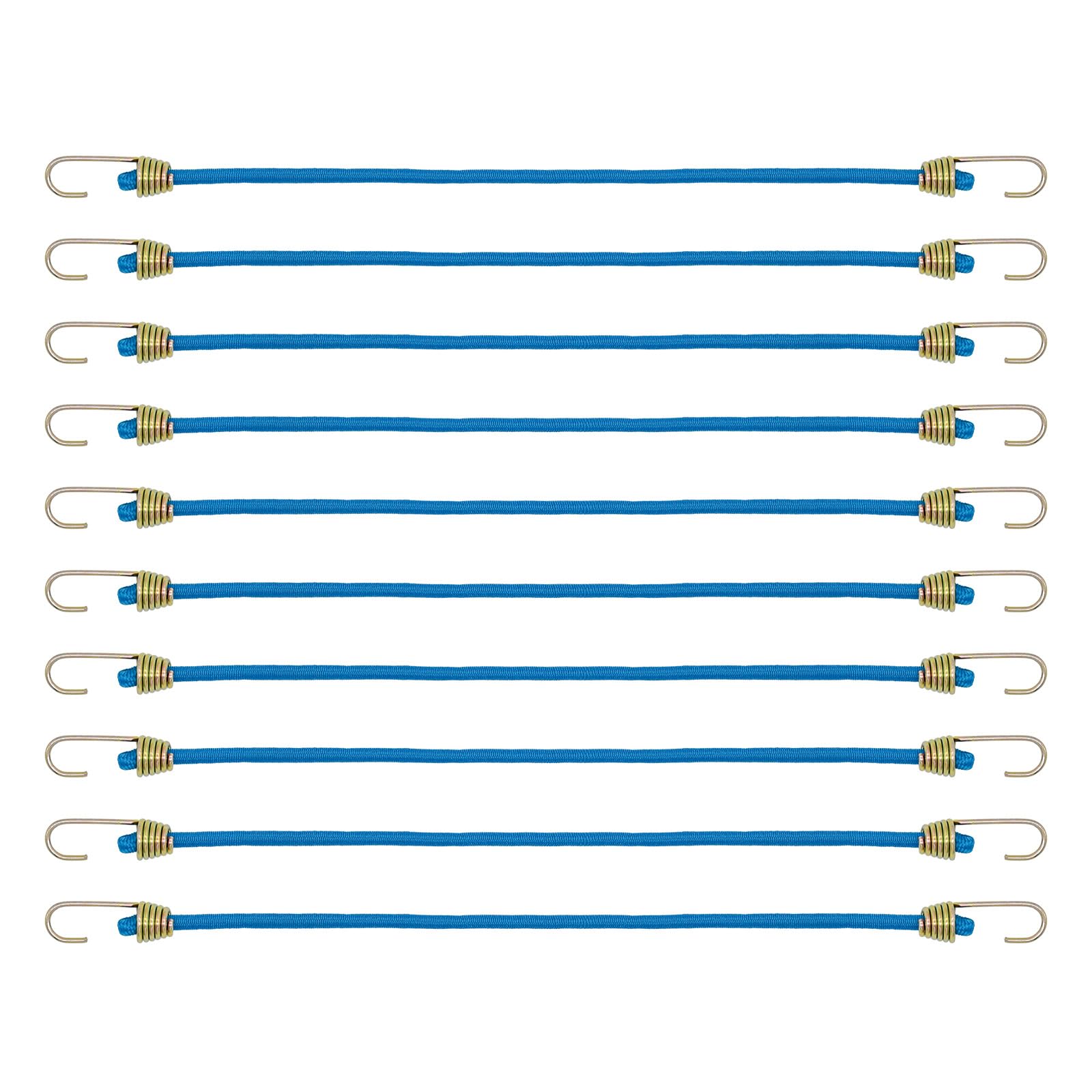 Bailinks 10" (25cm) Bungee Cords With Hooks, 10 Pack Mini-Rope Luggage Rope Bungee Straps,Bundle of Elastic Straps Fixed Elastic Rope, Elastic Safety Cord with Pull Hook (Blue)