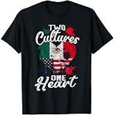 Zwei Kulturen EIN Herz Mexico USA Mexican American T-Shirt Tee for Men Women