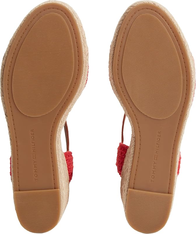 Femmes Th Mid Espad Wedge Crochet FW0FW09516 Sandales à Talons, Rouge, 3.5