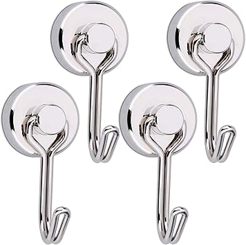 Amazon Co Jp Tohoer 4個セット マグネット フック 超強力 磁石付き 垂直耐荷重15kg 直径ｍｍ 金属製 シルバー キッチン用 オフィス用 浴室 お風呂 壁掛け用 ホーム キッチン
