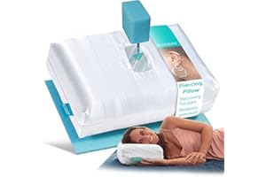 BLISSBURY Mini Ear Pillow (Satin)| Ear Piercing Pillow for Side Sleeping | Travel Friendly CNH Pillow with Ear Hole | Soothing Hole for Ear Pain | Piercing Health & Ear Recovery for Side Sleepers