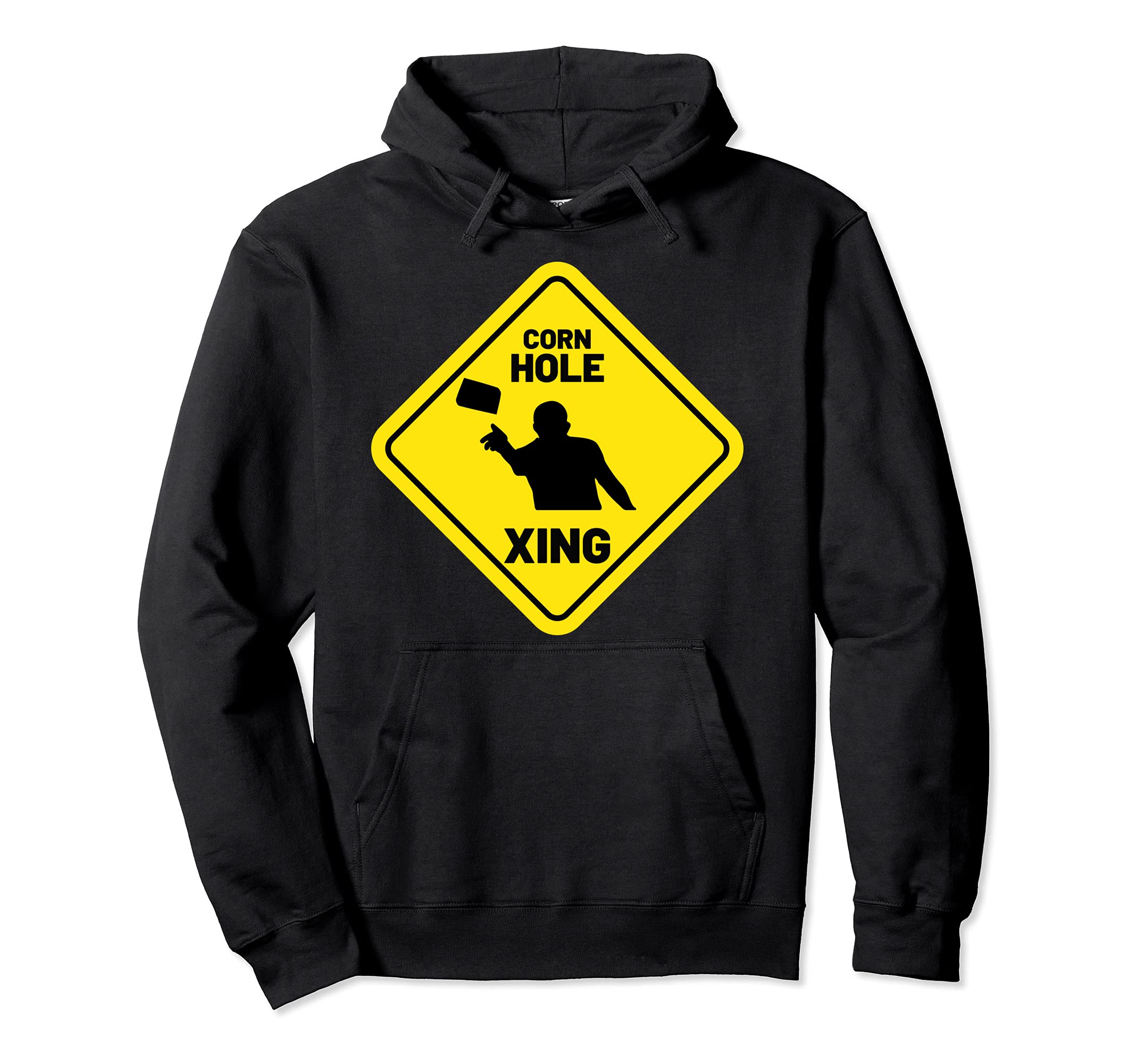 Cornhole Xing Or Crossing Retro Team Tournament Pullover Hoodie