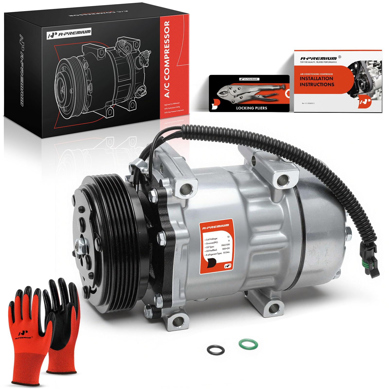 Photo 1 of A-Premium Air Conditioner AC Compressor with Clutch Compatible with Jeep Cherokee 2.5L 4.0L 1994-1996, Wrangler 4.0L 1994
