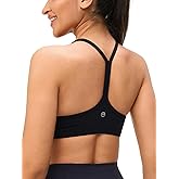 Omwilddo Womens Y Back Padded Sports Bra Strappy U Neck Butter Soft Low Impact Workout Bras Yoga Pilates Walking