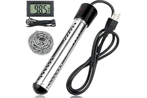 SKNSL Portable Immersion Water Heater for Inflatable Pool Bathtub, 2000W Bucket Heater with Digital LCD Thermometer, 304 SS Guard, Fast Heats 5 Gallons of Water in Minutes